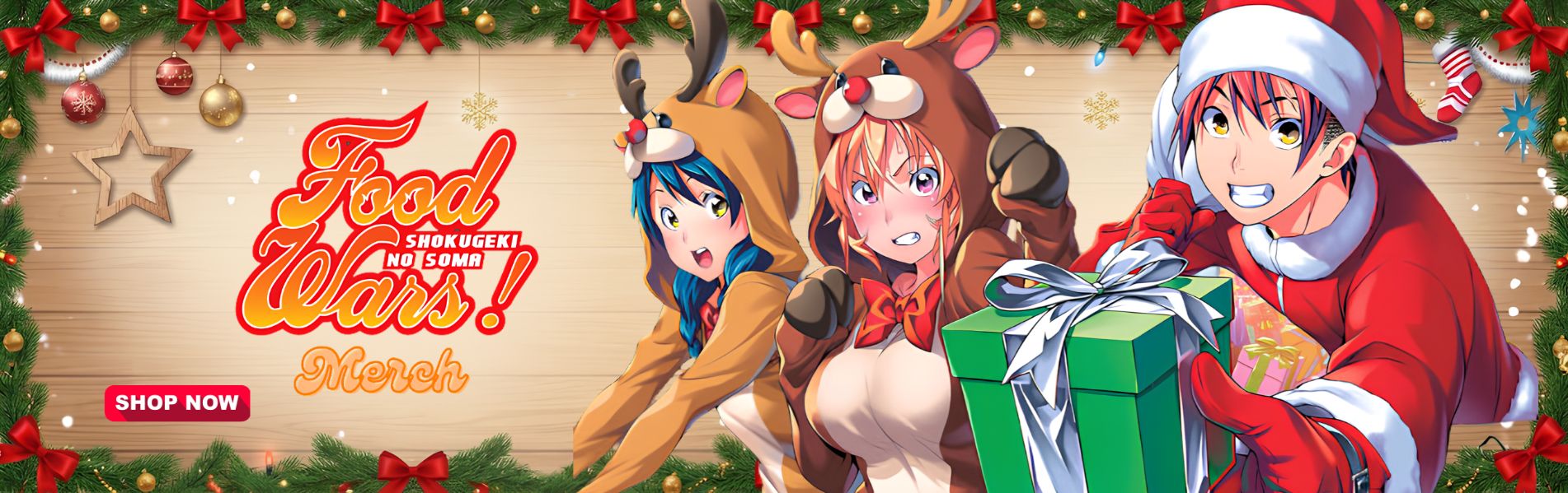Food Wars Christmas Banner 1 - Food Wars Merch